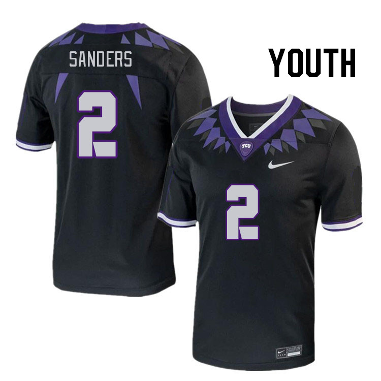Youth #2 Trey Sanders TCU Horned Frogs 2023 College Footbal Jerseys Stitched-Black